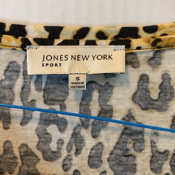 Jones New York Sport Leopard Print Cotton Blend Blouse Size S - Picture 2 of 11
